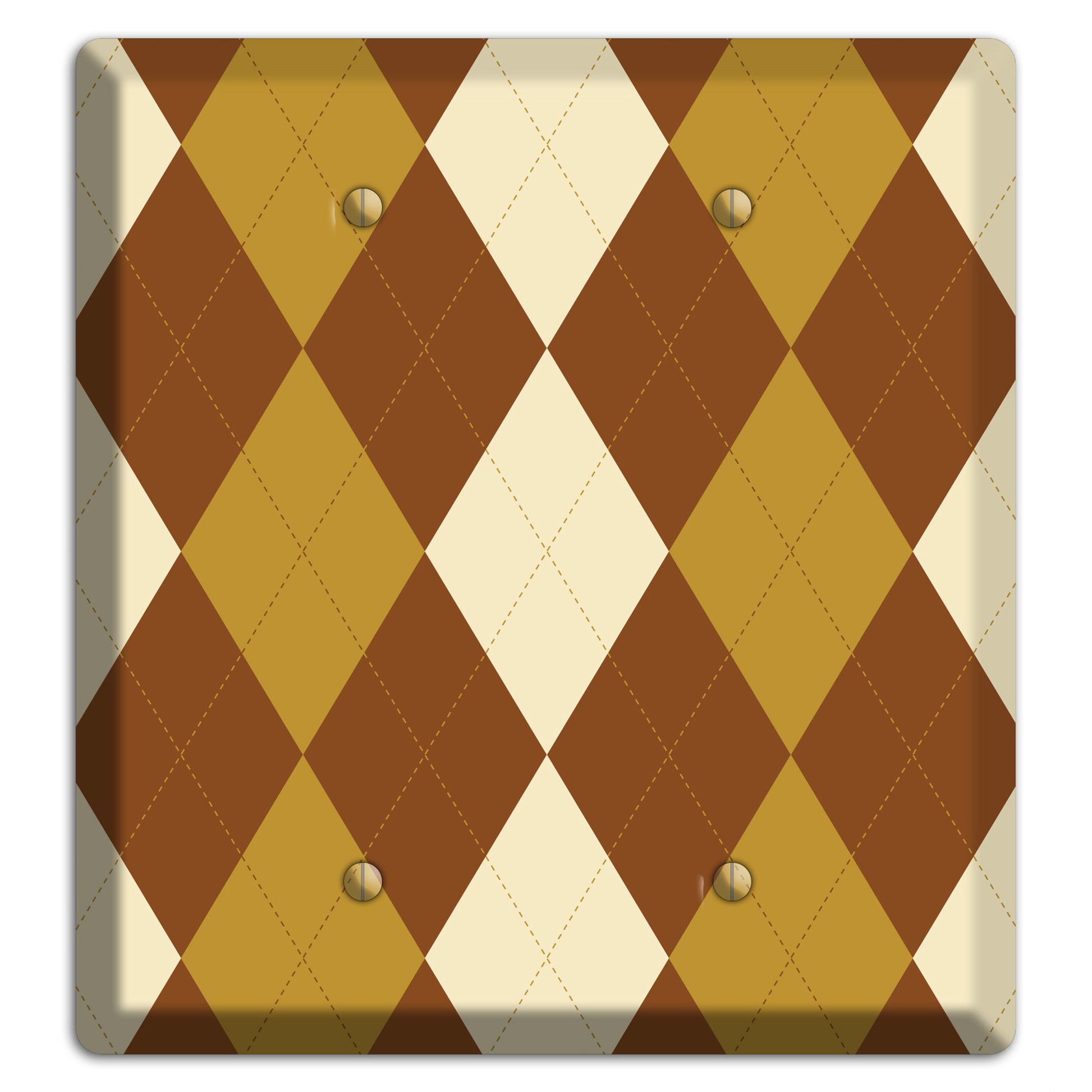 Multi Brown Argyle 2 Blank Wallplate