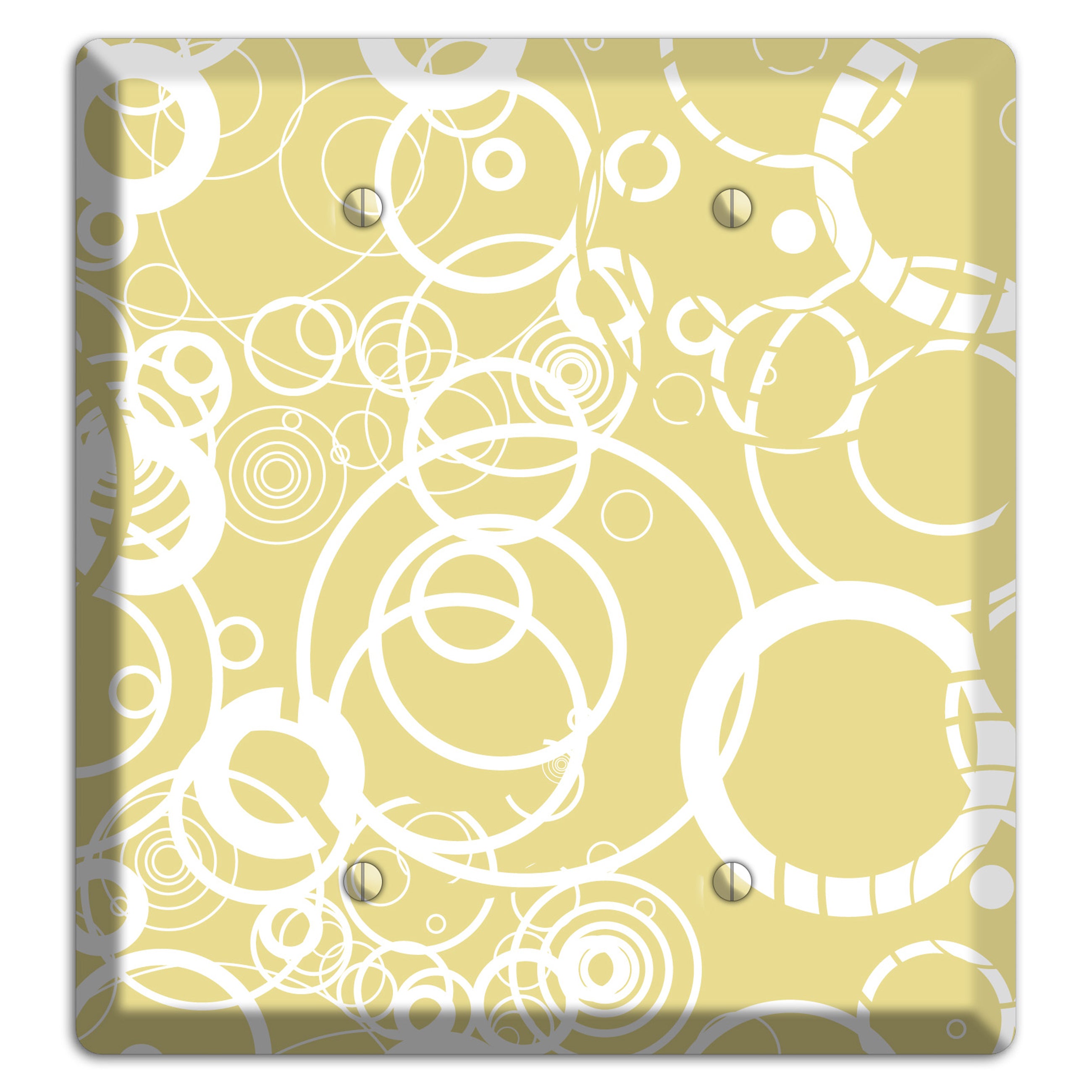 Beige with White Rings 2 Blank Wallplate