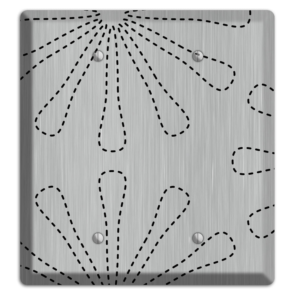 Retro Stipple Floral Stainless Steel 2 Blank Wallplate