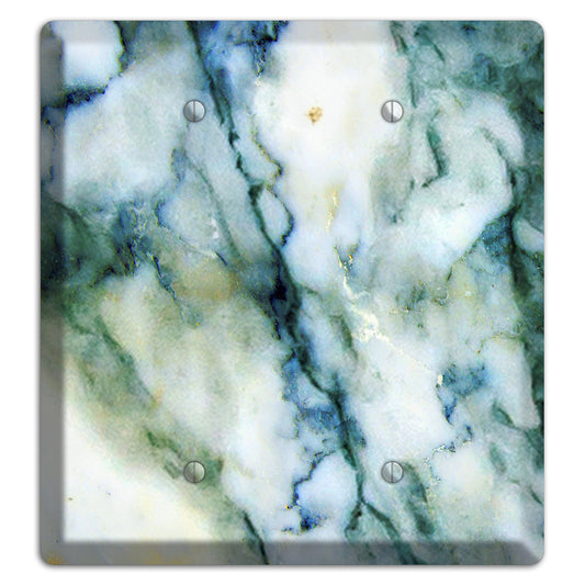 White, Green and Blue Marble 2 Blank Wallplate