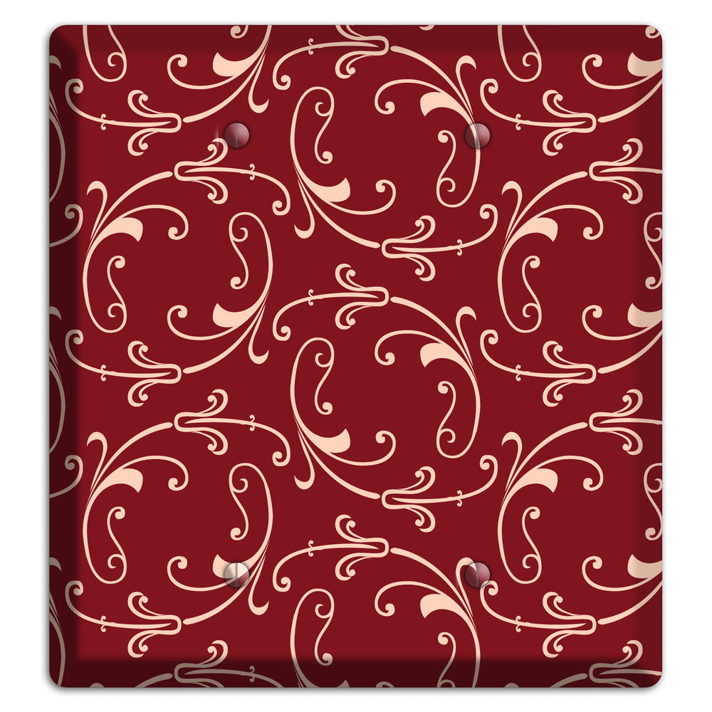 Burgundy Victorian Sprig 2 Blank Wallplate