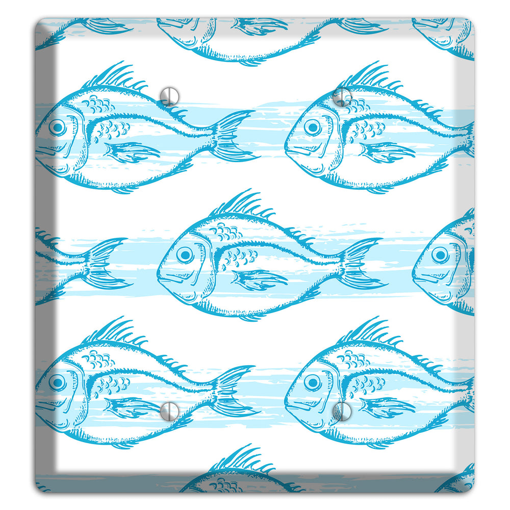Blue Fish 2 Blank Wallplate