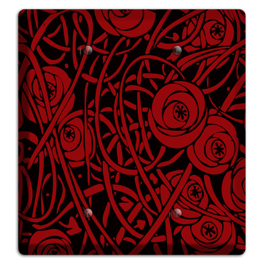 Red Deco Floral 2 Blank Wallplate