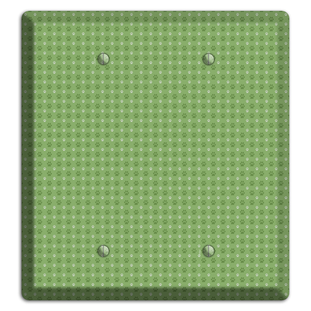 Green Paw Prints 2 Blank Wallplate