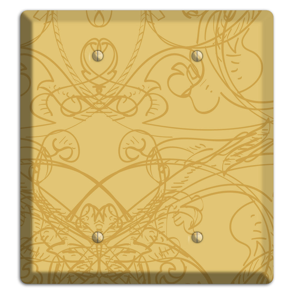 Beige Deco Sketch 2 Blank Wallplate