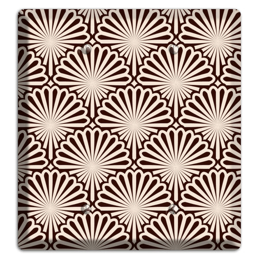 Black and White Deco Scallop Fans 2 Blank Wallplate