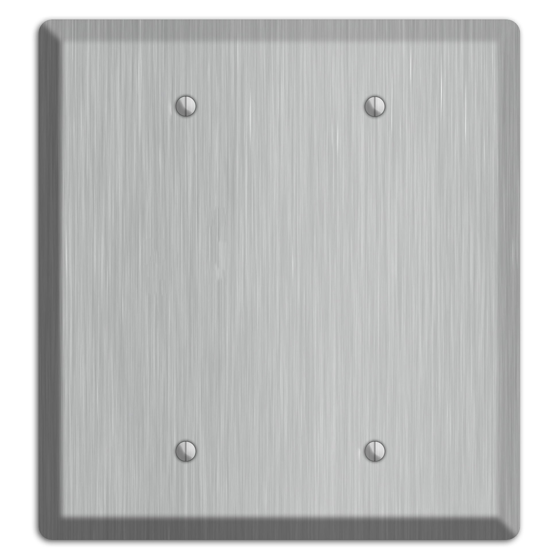 Brushed Stainless Steel 2 Blank Wallplate