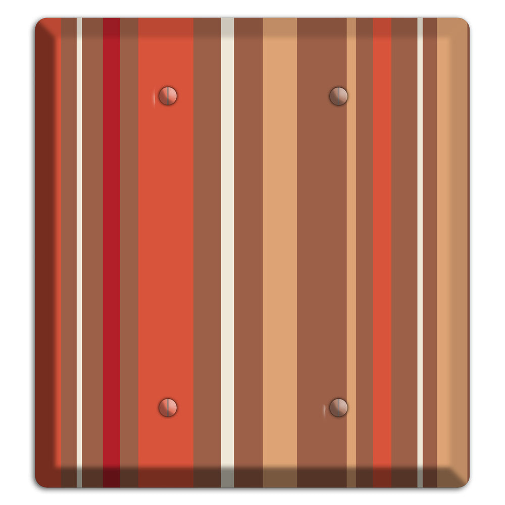 Multi Coral Vertical Stripe 2 Blank Wallplate