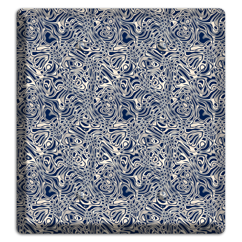 Blue Psychedelic Swirl 2 Blank Wallplate