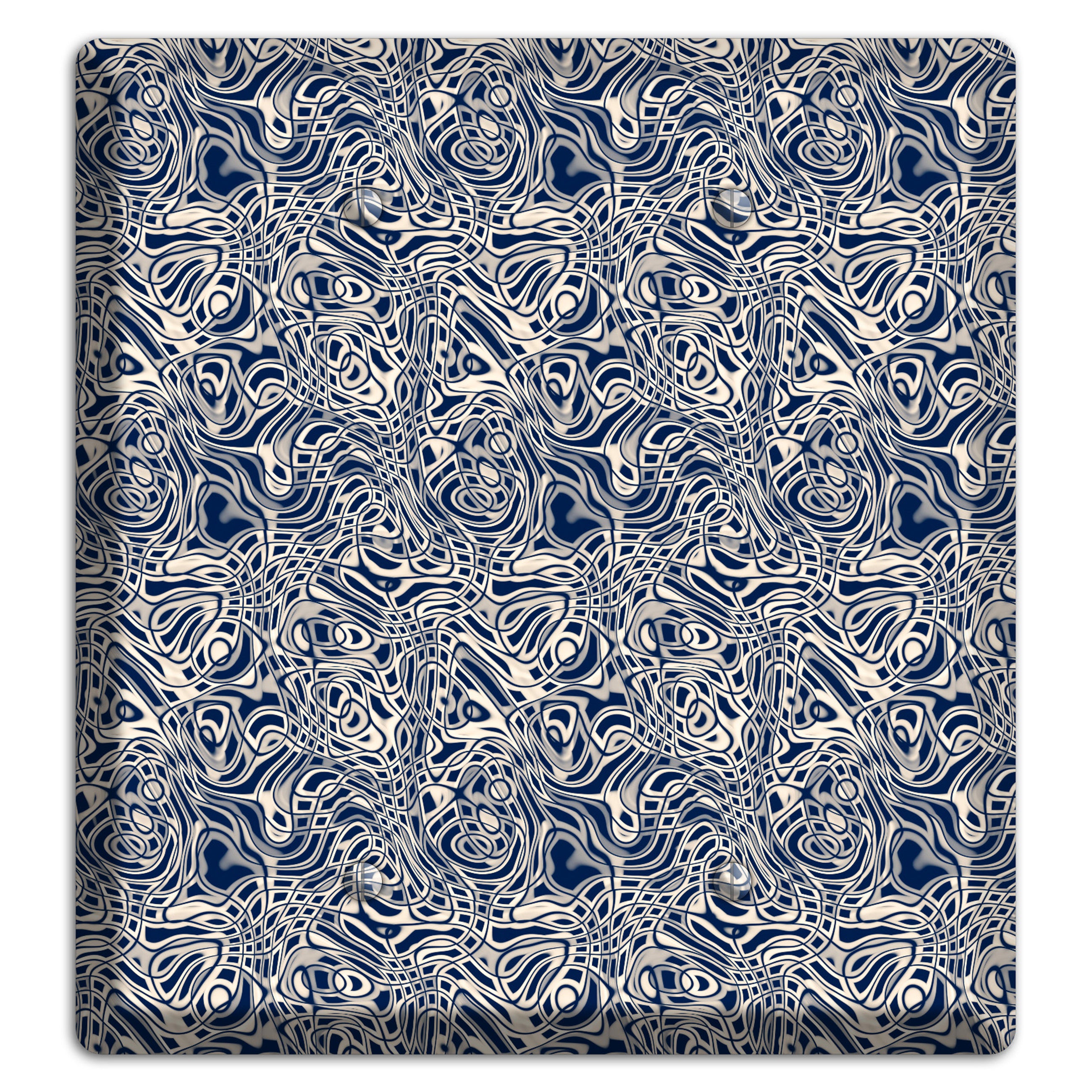Blue Psychedelic Swirl 2 Blank Wallplate