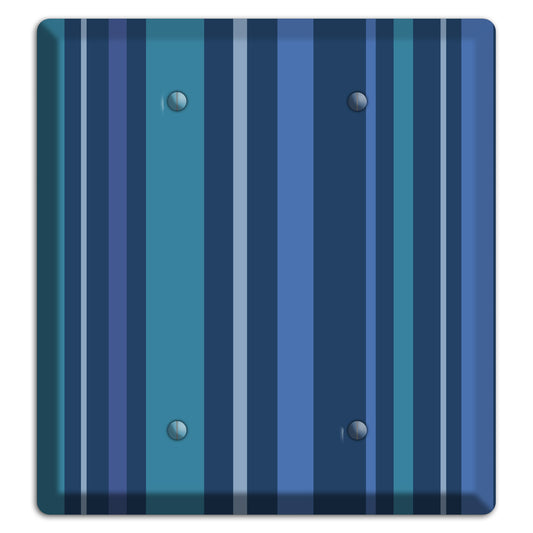 Multi Blue Vertical Stripes 2 Blank Wallplate