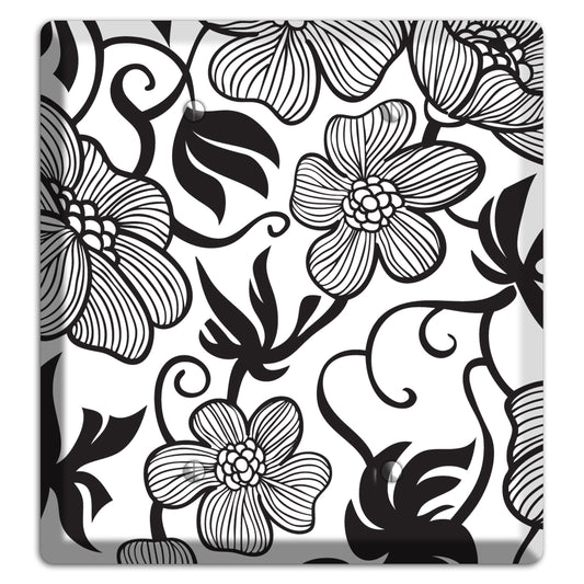 White with Black Tropical 2 Blank Wallplate