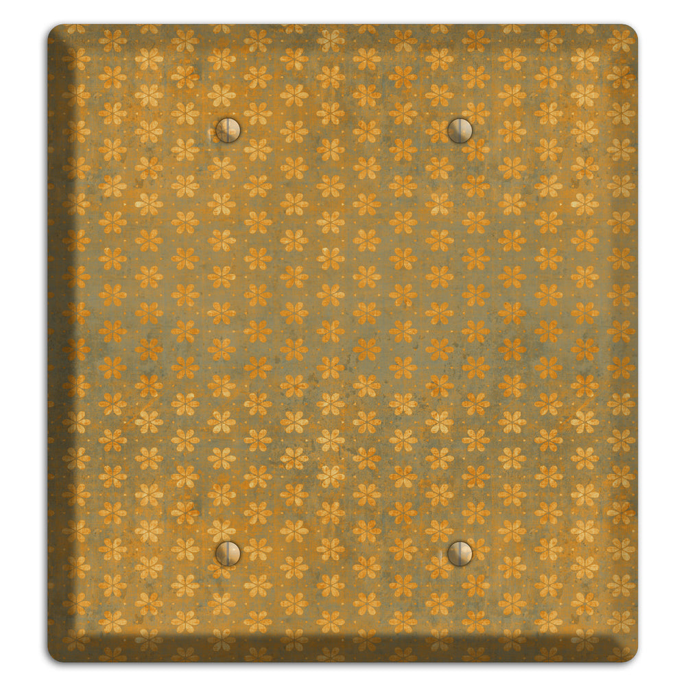 Olive Grunge Floral Contour 2 Blank Wallplate