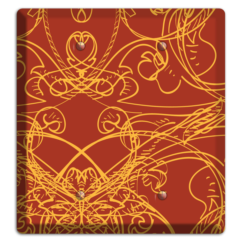 Red Deco Sketch 2 Blank Wallplate