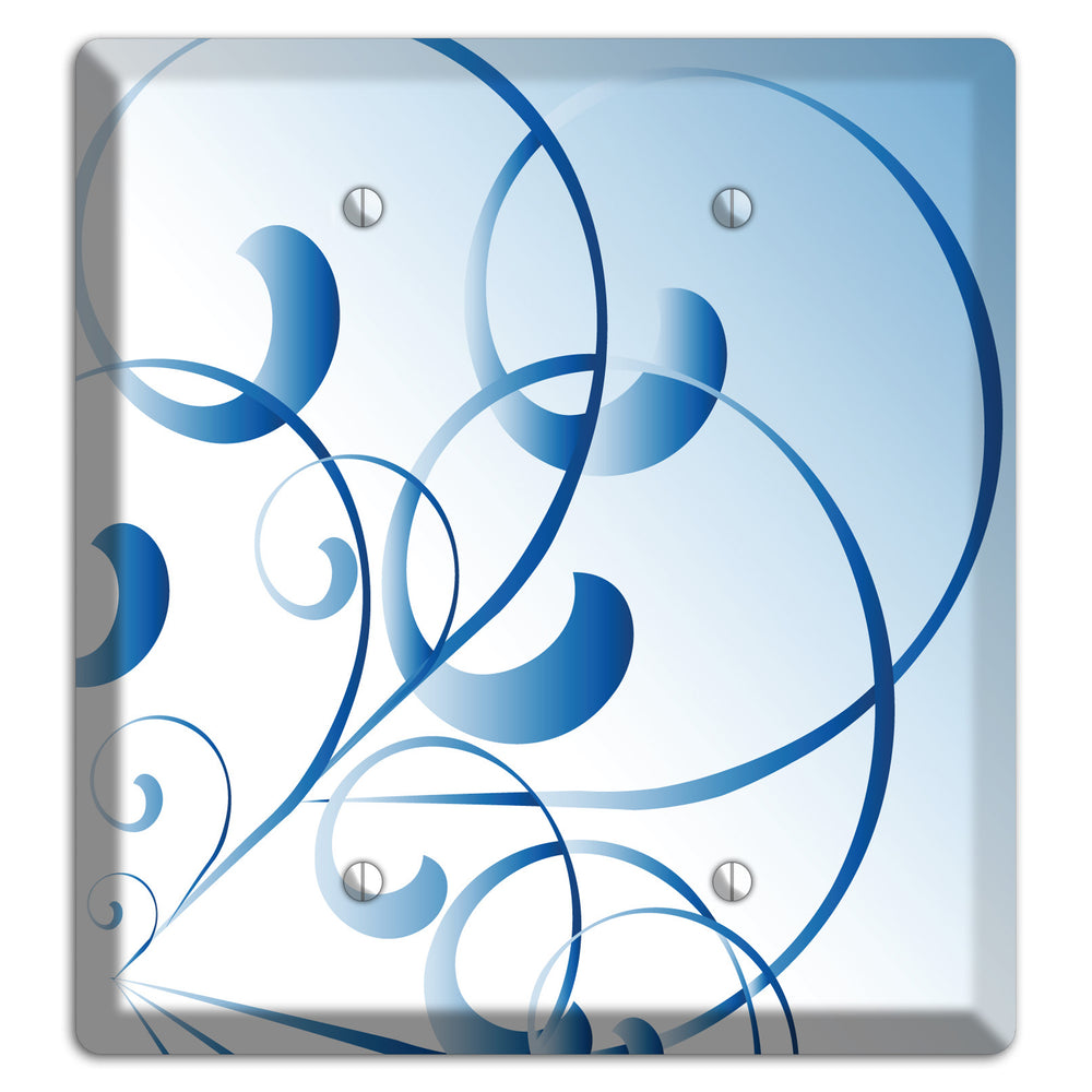Blue Swoop 2 Blank Wallplate