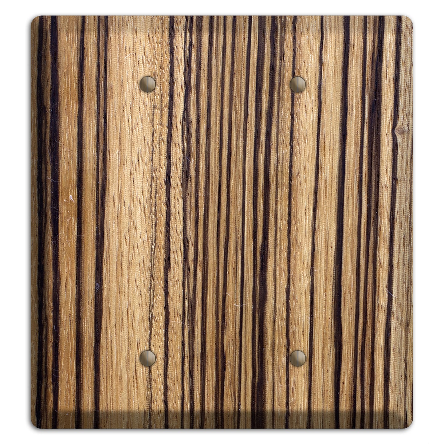 Zebrawood Wood Double Blank Cover Plate