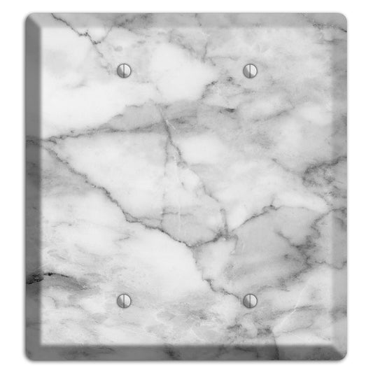 Gray and White Marble 2 Blank Wallplate