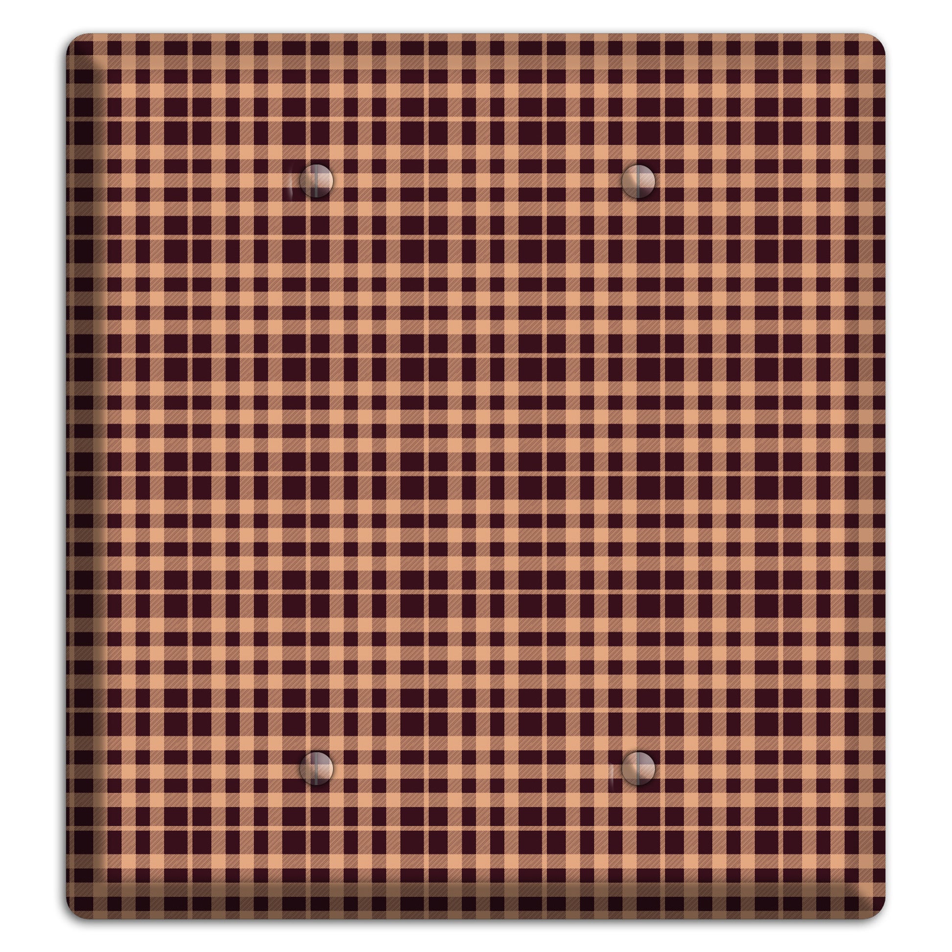 Beige and Black Plaid 2 Blank Wallplate