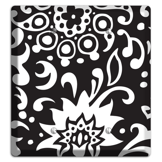 Black with White Boteh 2 Blank Wallplate