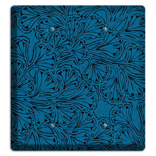 Deco Blue Interlocking Floral 2 Blank Wallplate