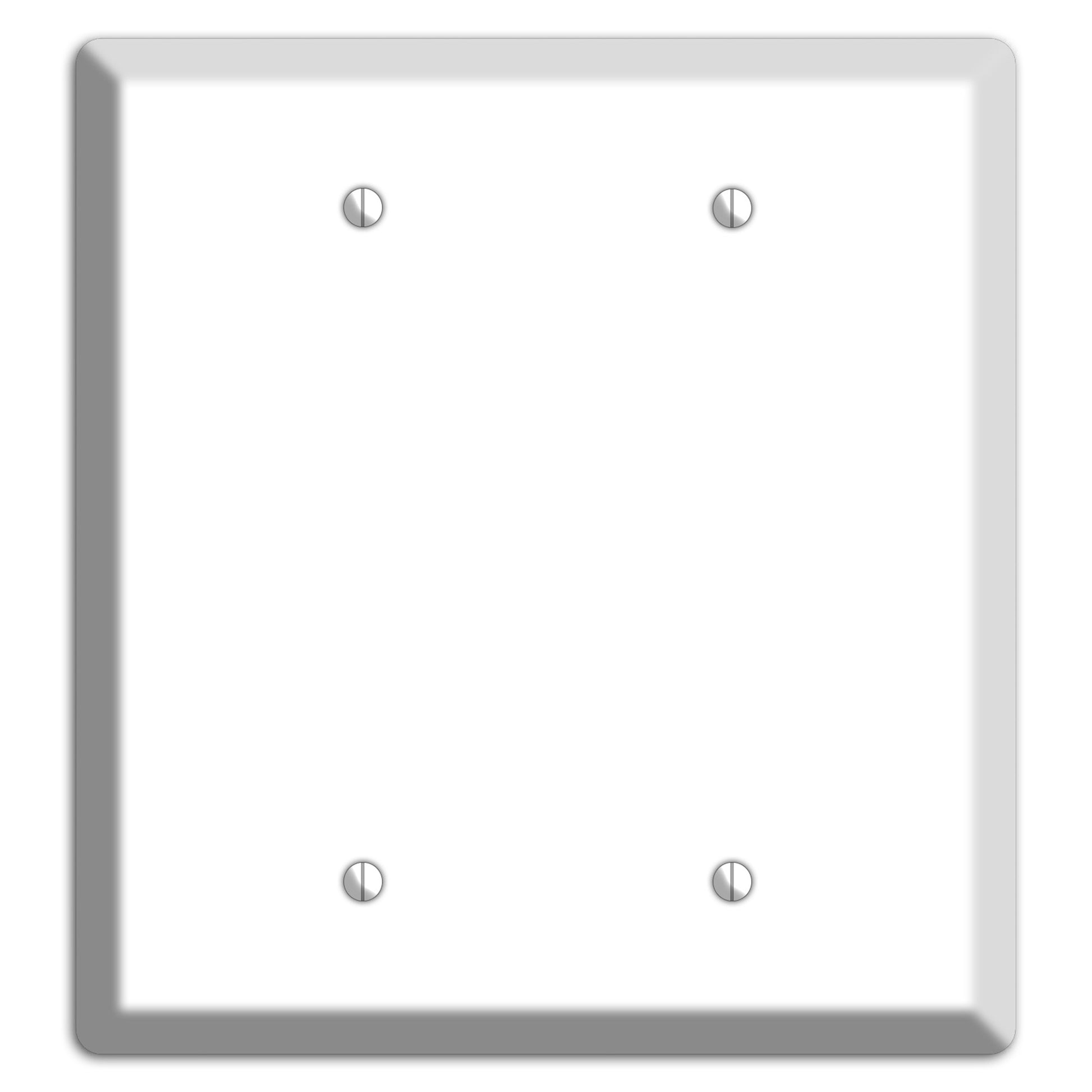 White Metal 2 Blank Wallplate
