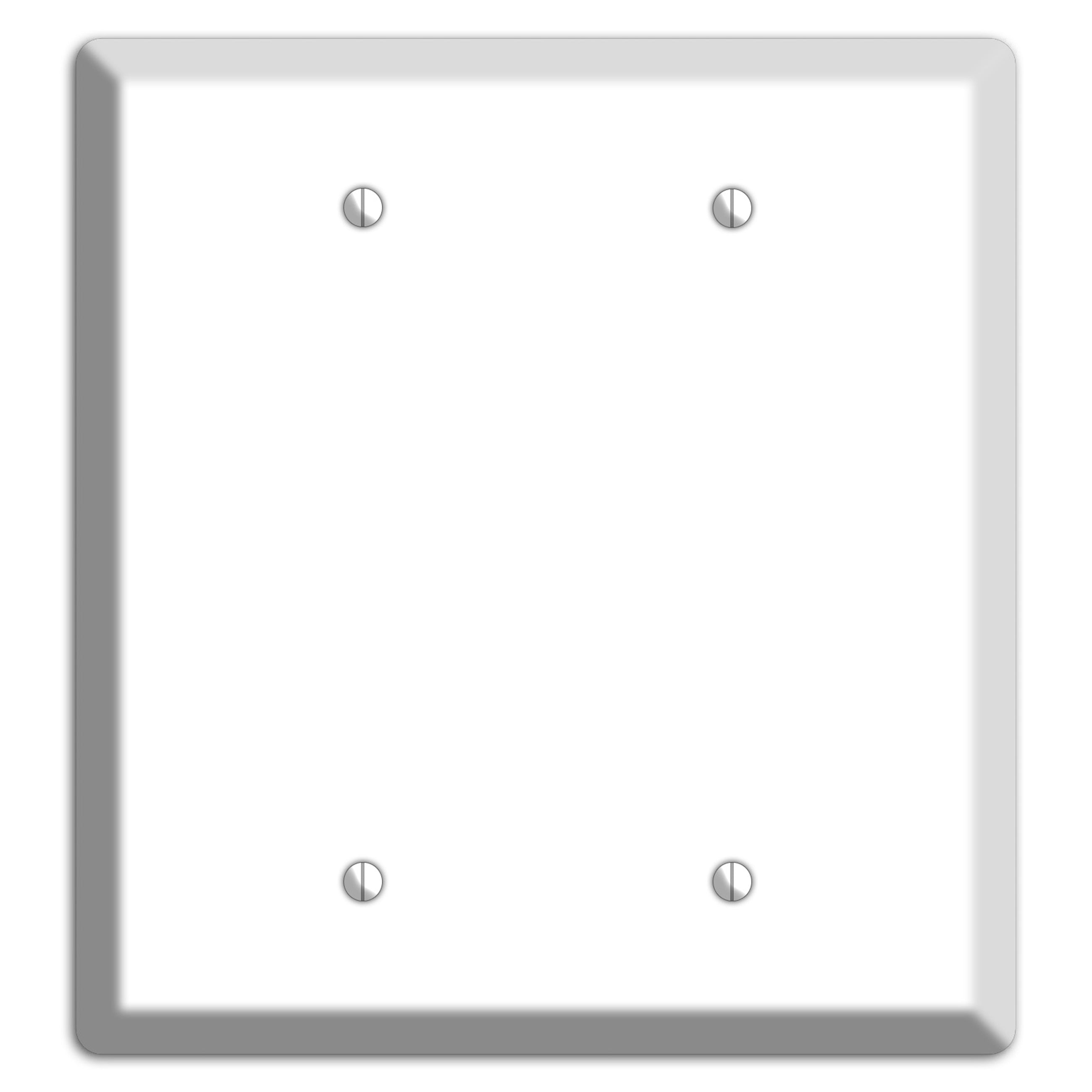 White Metal 2 Blank Wallplate