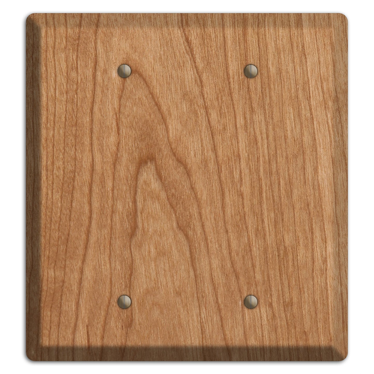 Unfinished Cherry Wood Double Blank Cover Plate