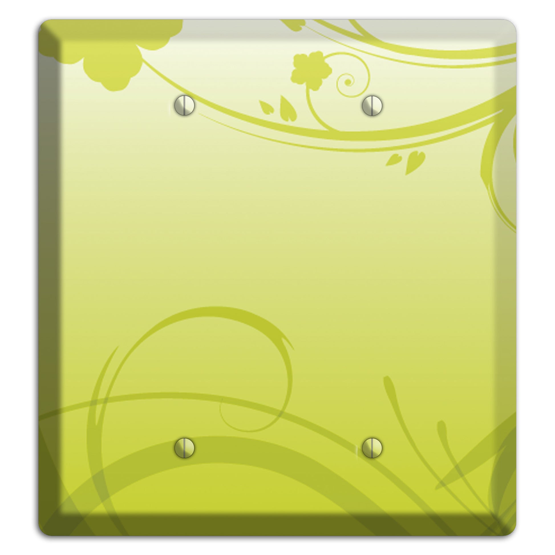 Green Swirls 2 Blank Wallplate