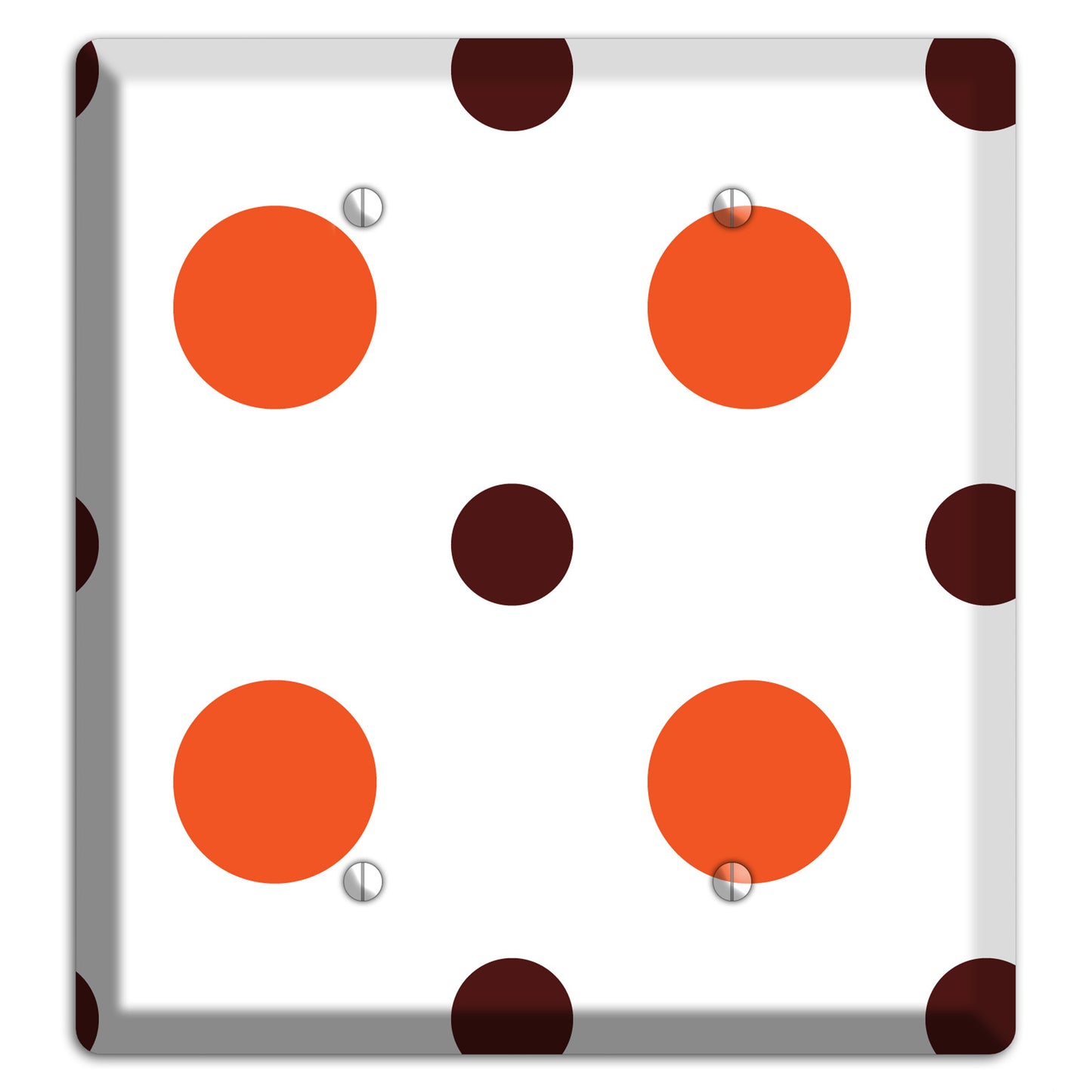 Coral and Brown Multi Medium Polka Dots 2 Blank Wallplate