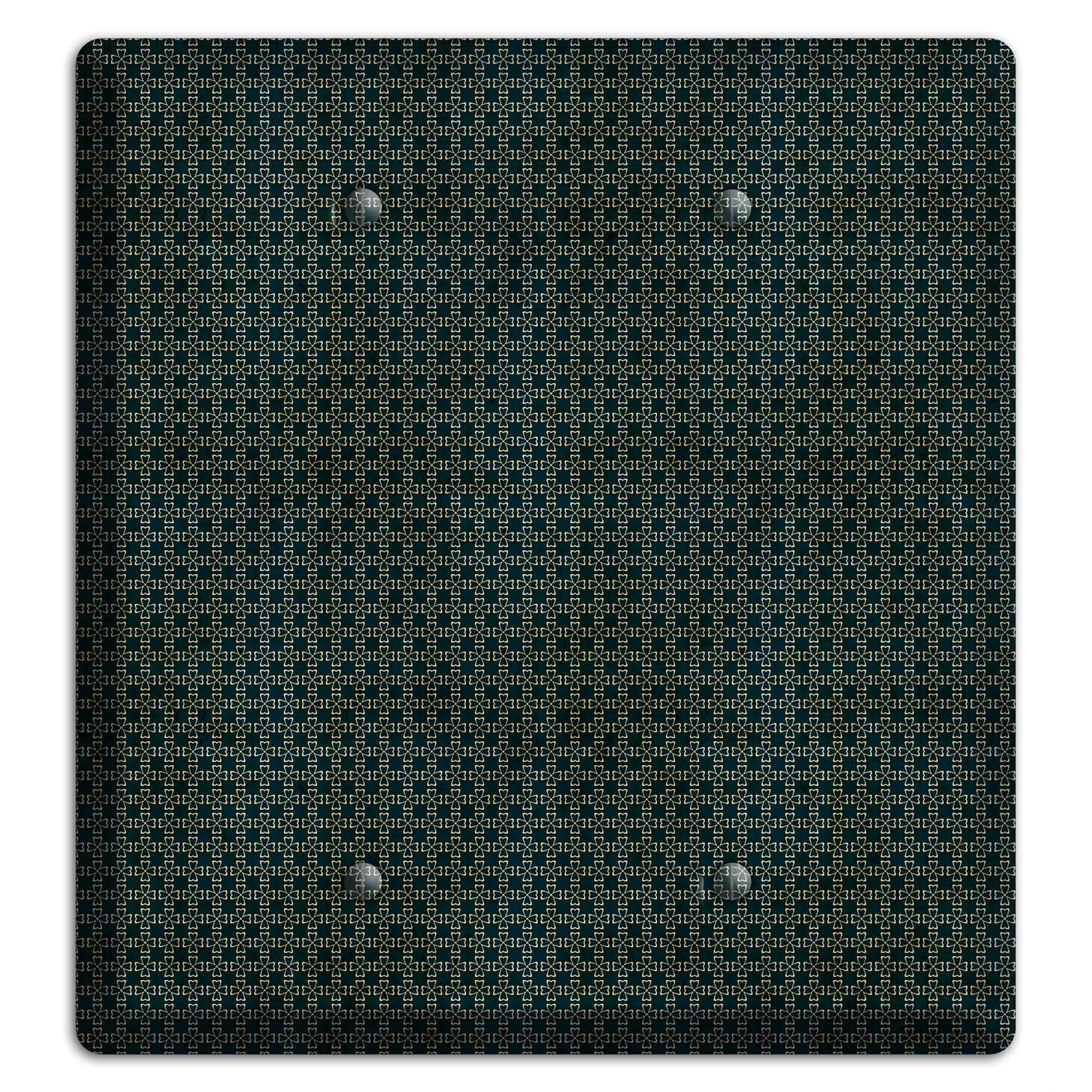 Dark Green Grunge Tiny Arabesque 2 Blank Wallplate