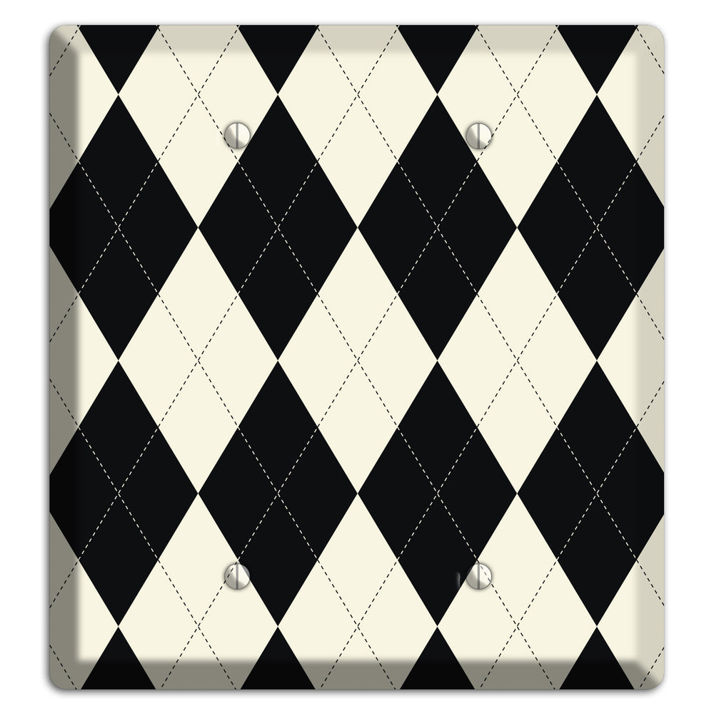 Black and Tan Argyle 2 Blank Wallplate