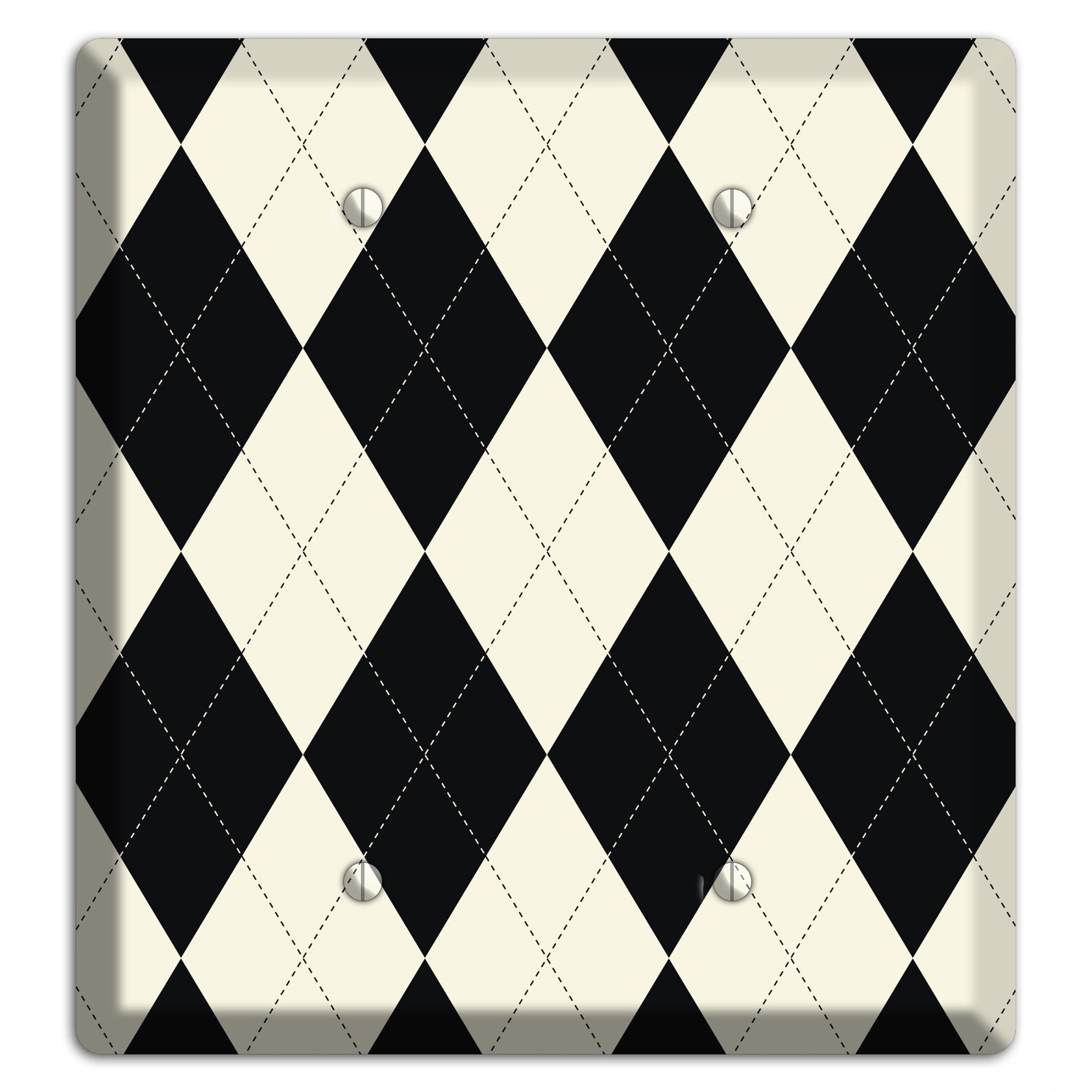 Black and Tan Argyle 2 Blank Wallplate
