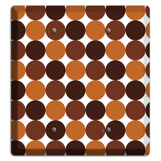 Multi Brown Tiled Dots 2 Blank Wallplate