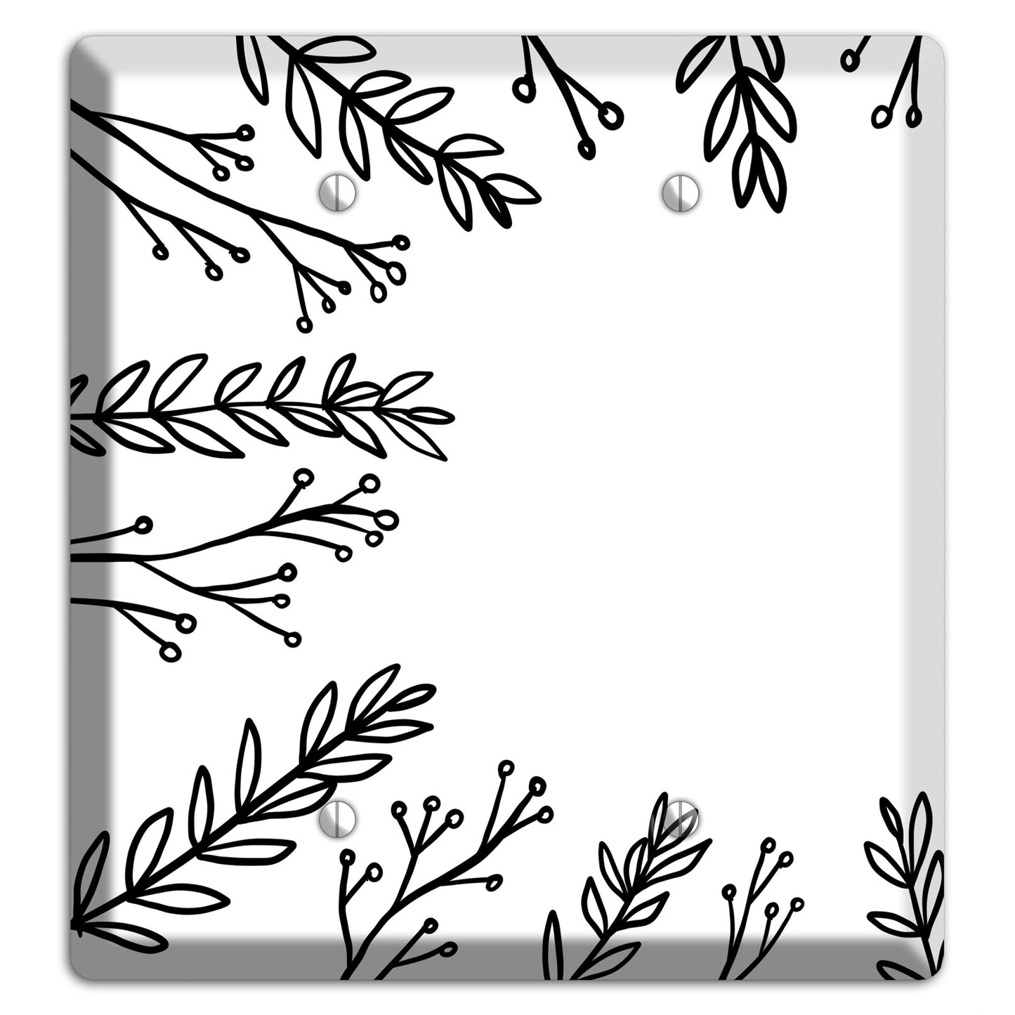 Hand-Drawn Leaves 9 2 Blank Wallplate