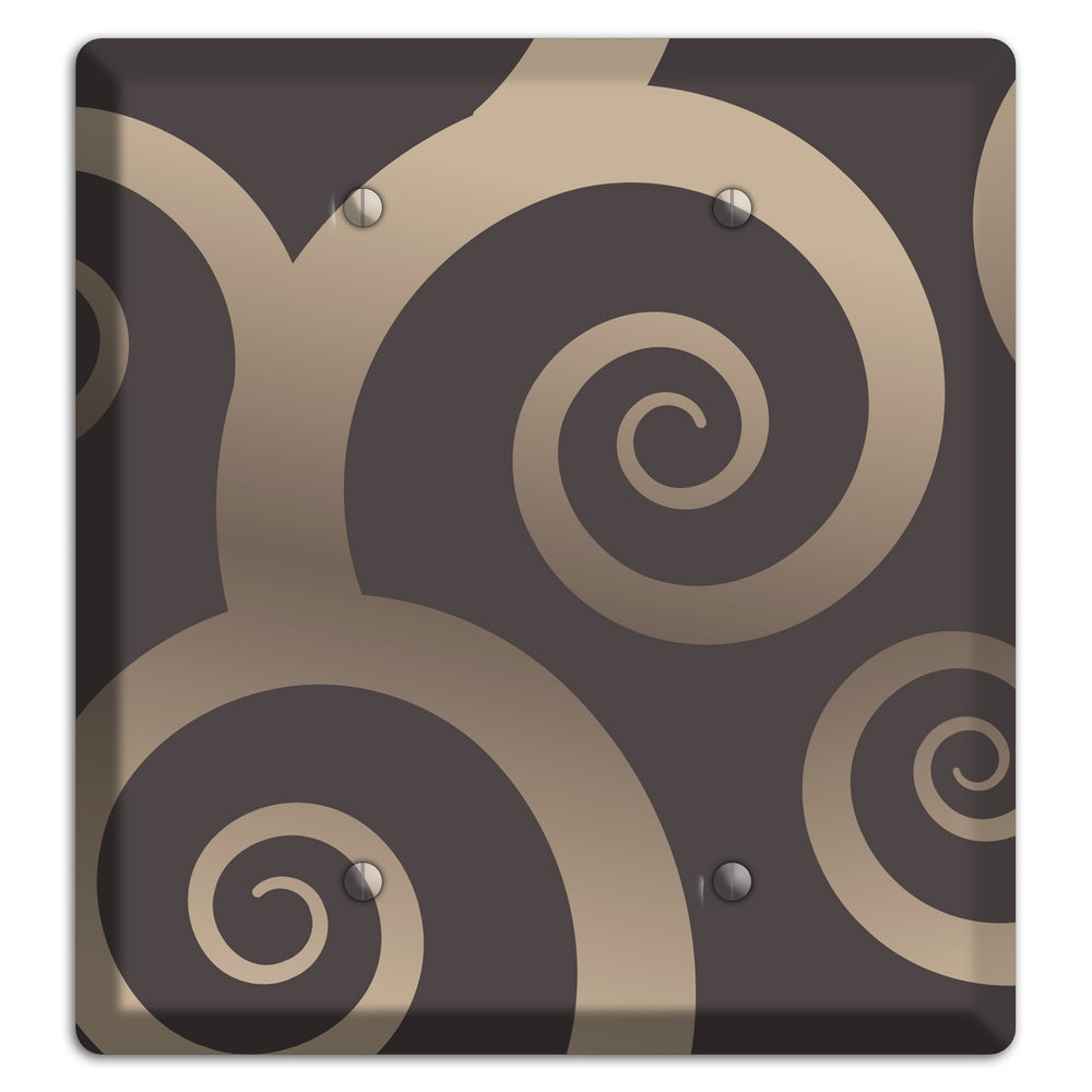 Brown with Beige Large Swirl 2 Blank Wallplate