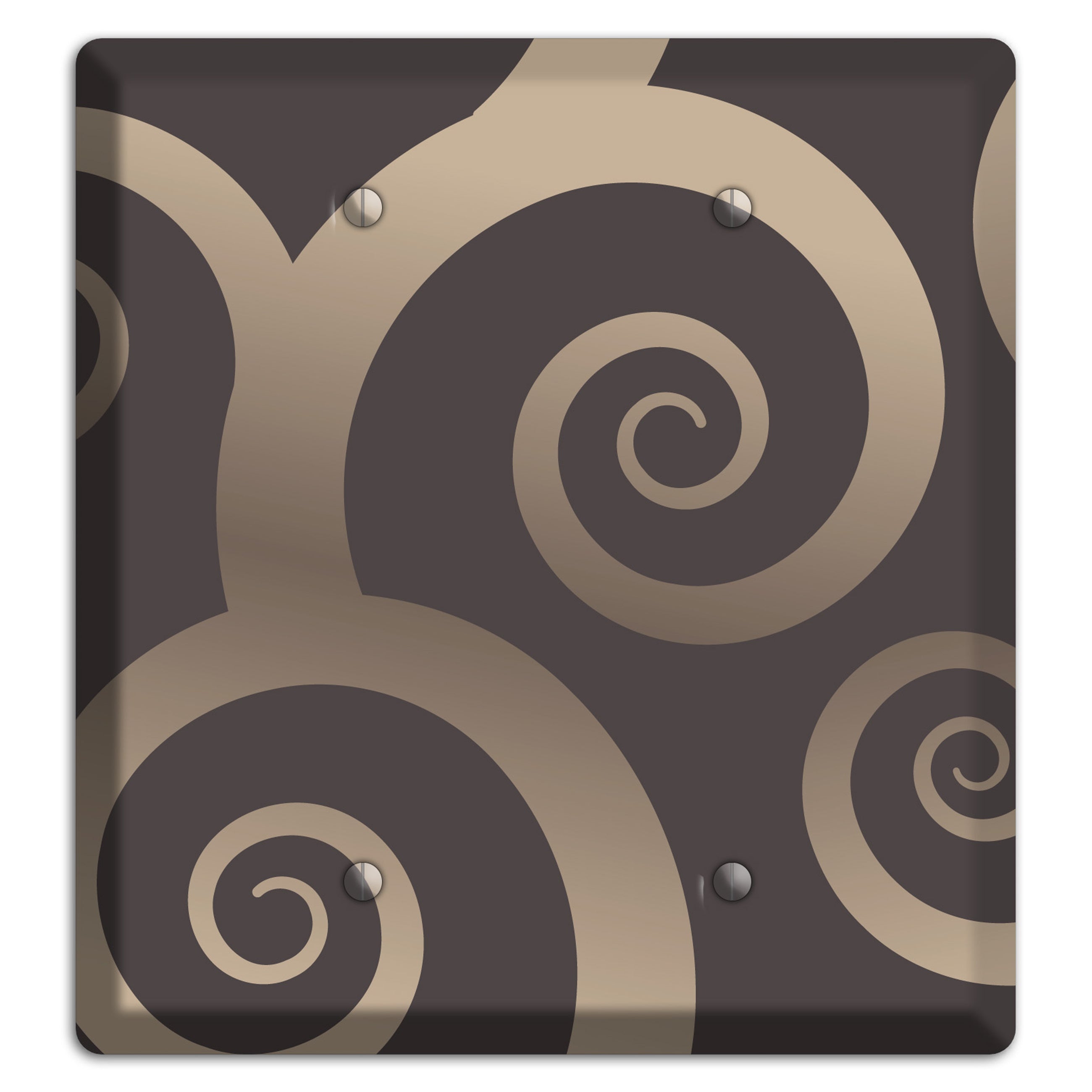 Brown with Beige Large Swirl 2 Blank Wallplate