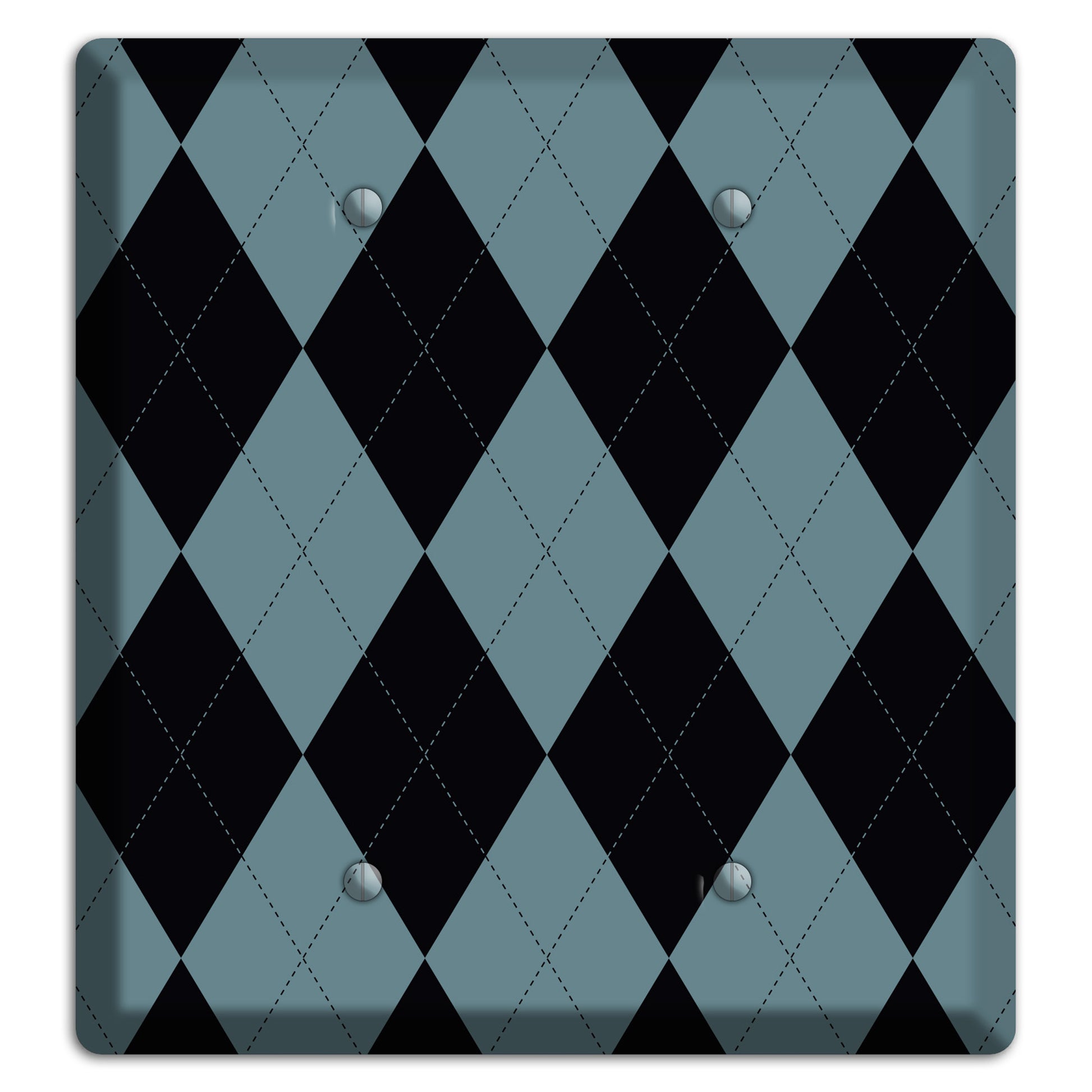 Blue and Black Argyle 2 Blank Wallplate