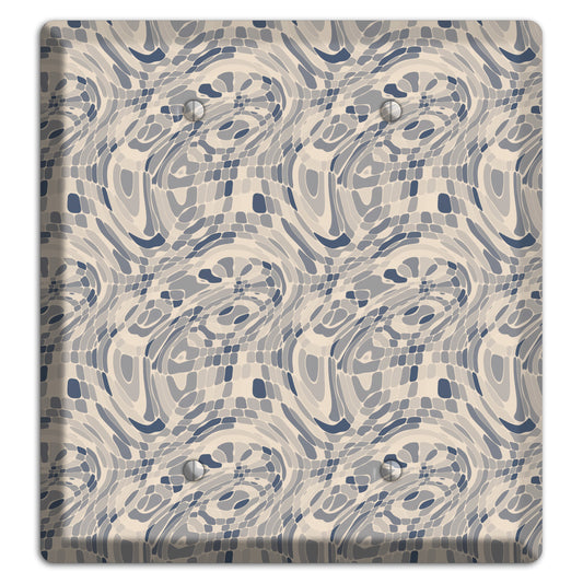 Blue and Beige Abstract 2 2 Blank Wallplate