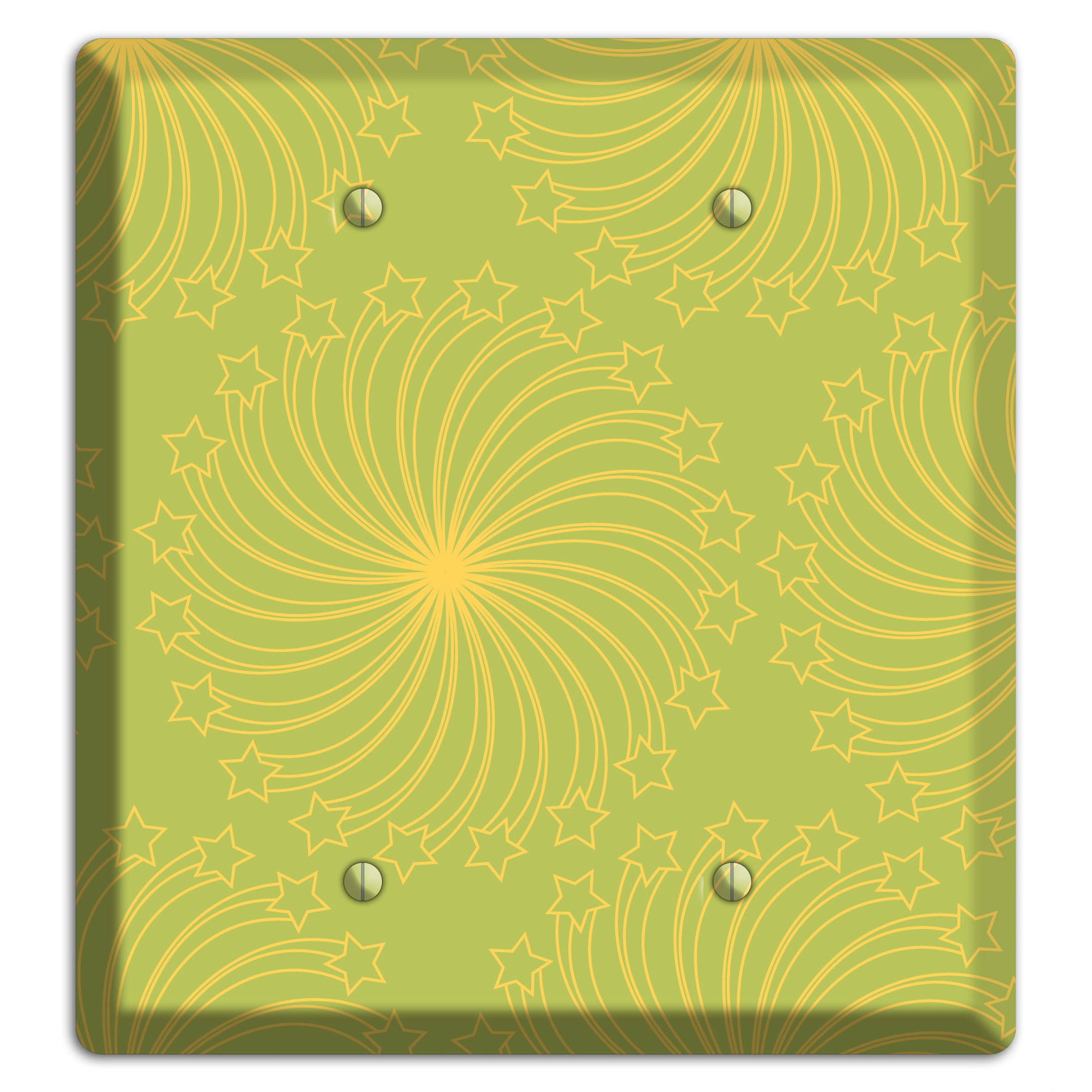 Multi Lime Star Swirl 2 Blank Wallplate