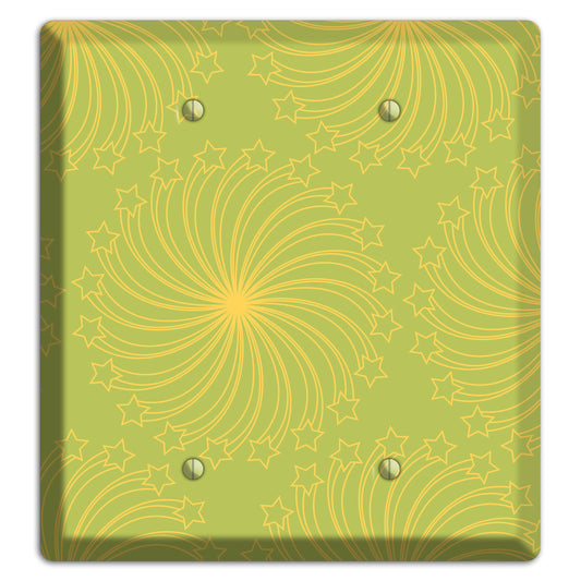 Multi Lime Star Swirl 2 Blank Wallplate