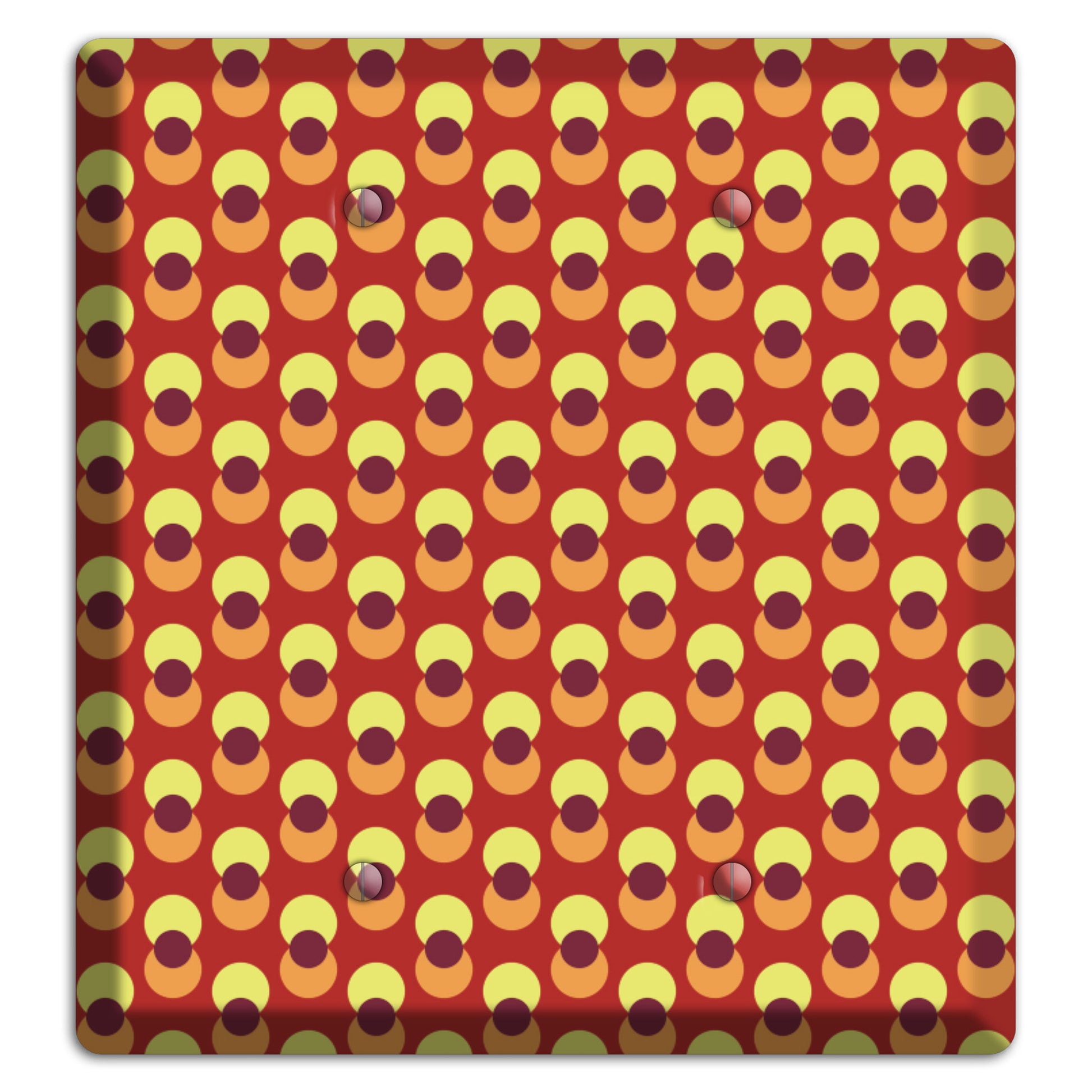 Red Yellow Coral Overlain Dots 2 Blank Wallplate