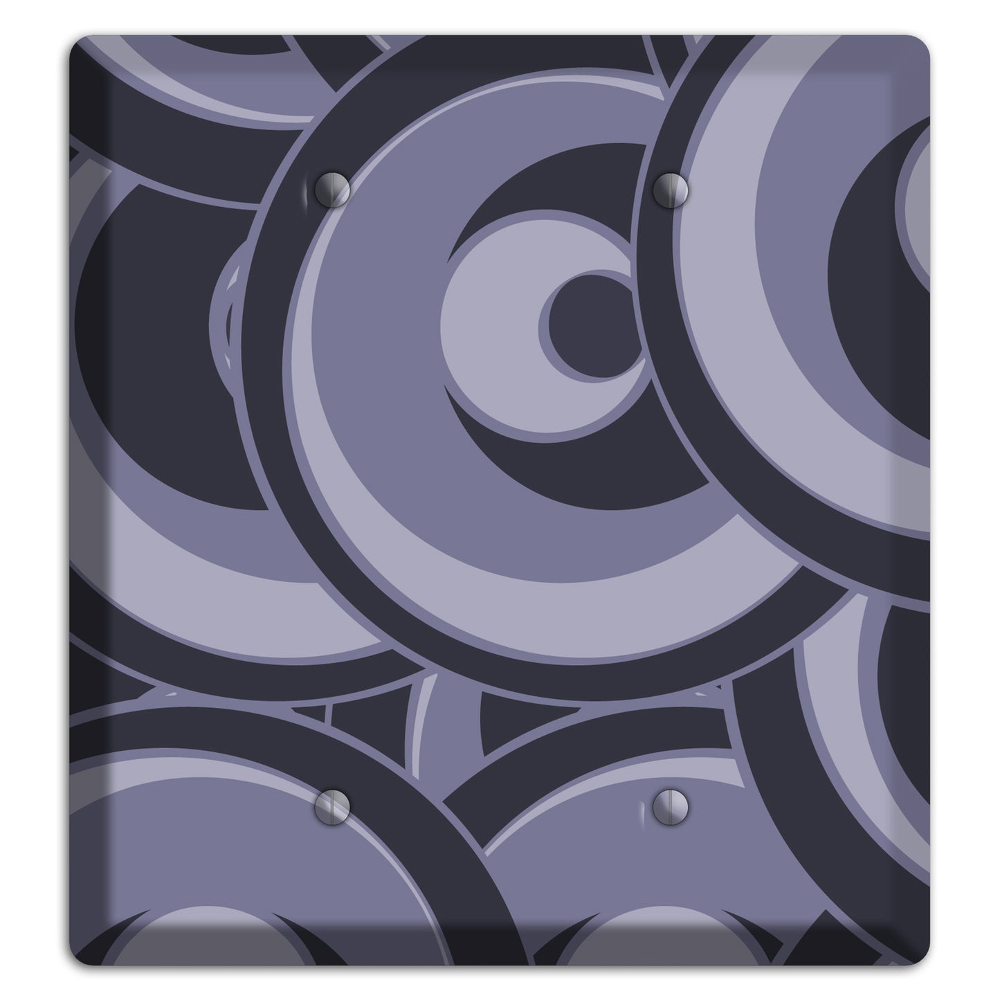 Black and Purple-grey Deco Circles 2 Blank Wallplate