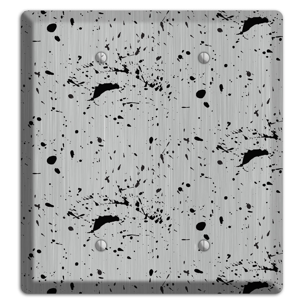 Ink Splash 5 Stainless Steel 2 Blank Wallplate