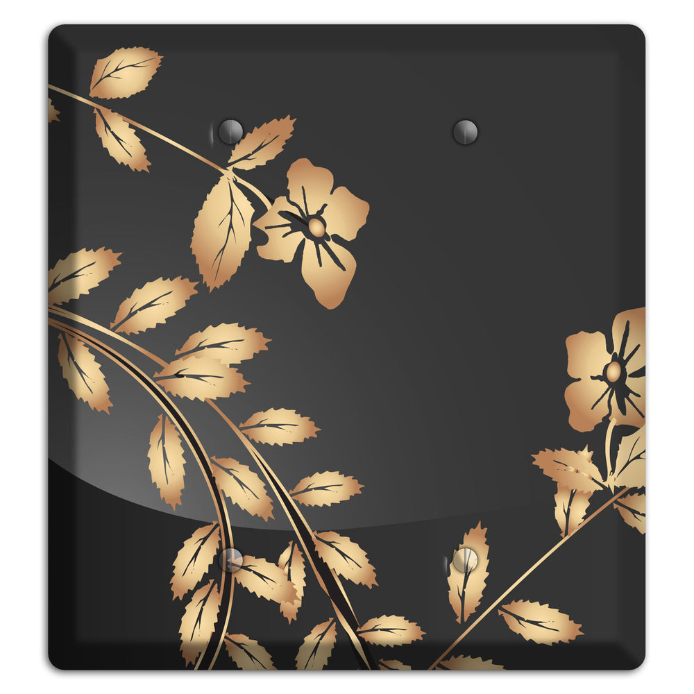 Black Sprig 2 Blank Wallplate