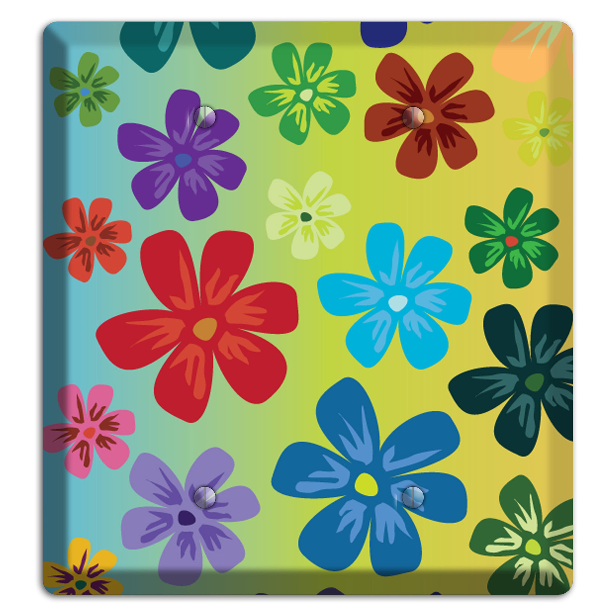 Blue to yellow Flowers 2 Blank Wallplate