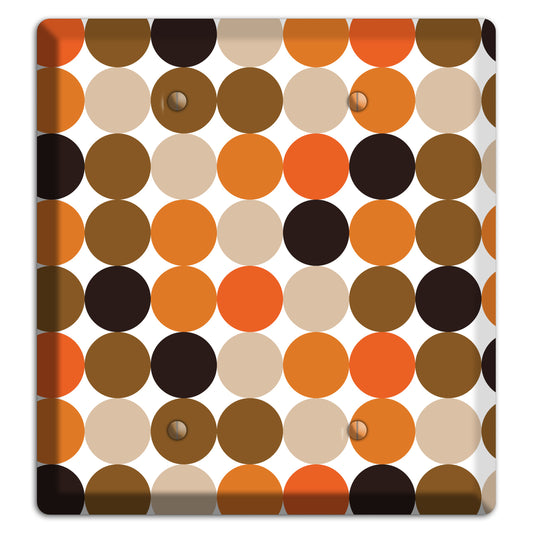 Orange Brown Black Beige Tiled Dots 2 Blank Wallplate