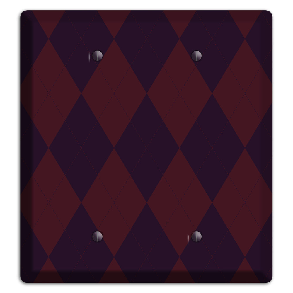 Burgundy Argyle 2 Blank Wallplate
