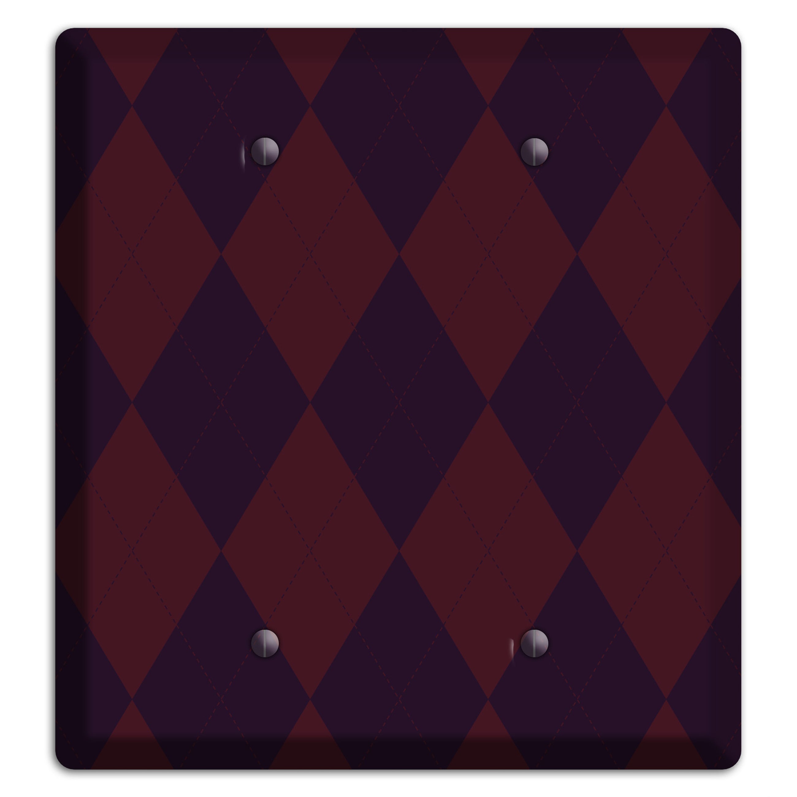 Burgundy Argyle 2 Blank Wallplate
