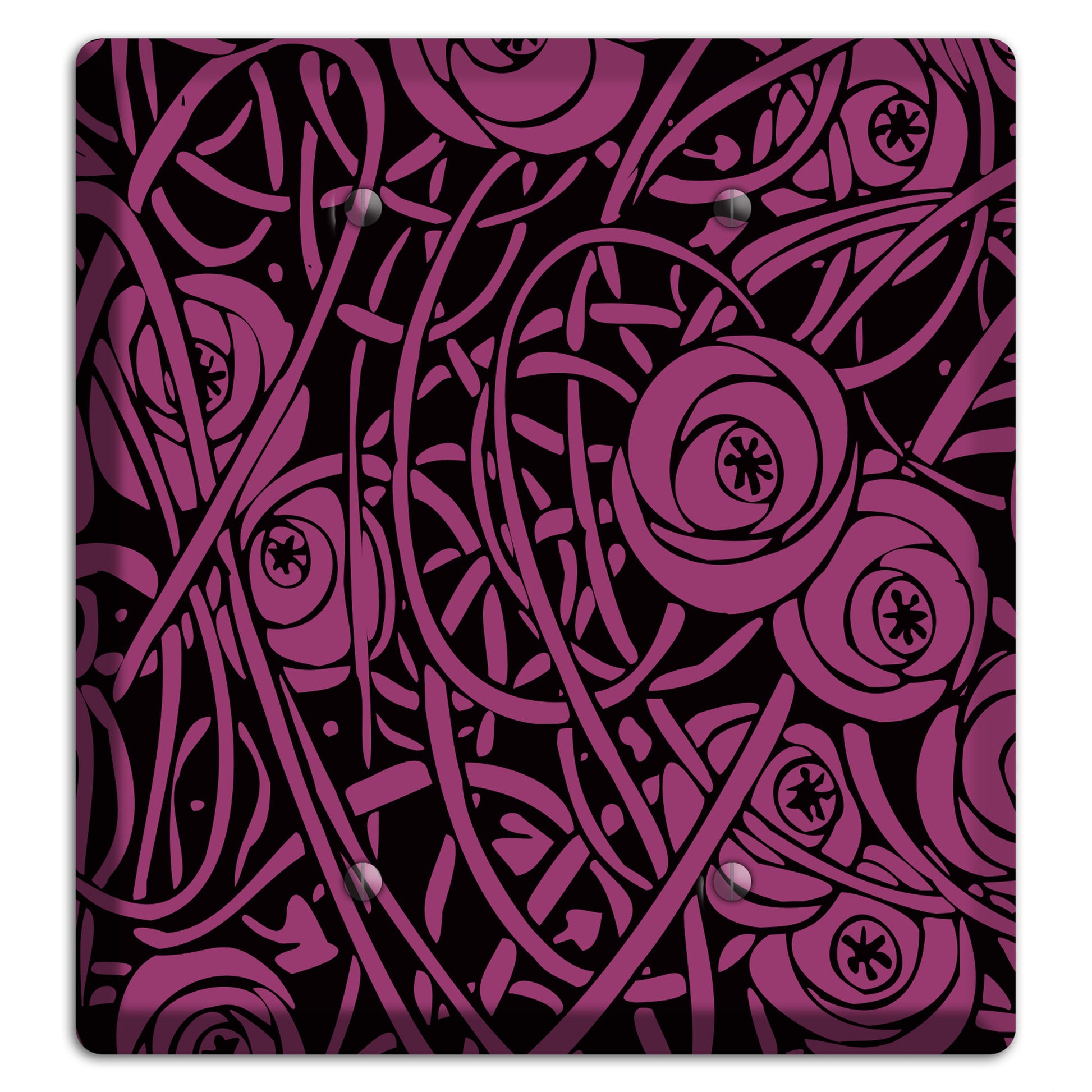 Fuschia Deco Floral 2 Blank Wallplate