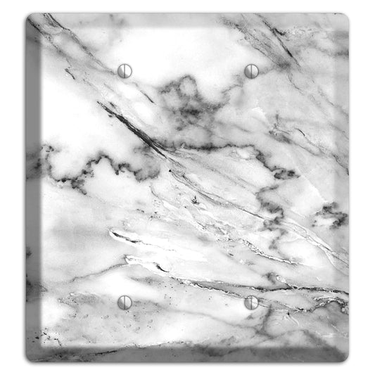 Black and White marble 2 Blank Wallplate